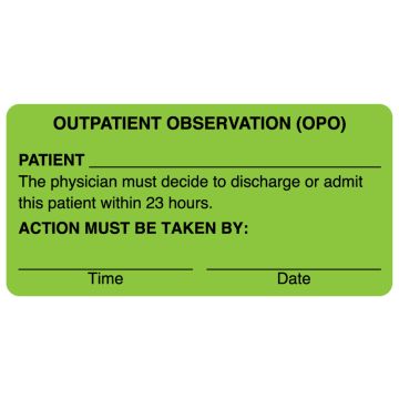 OUTPATIENT OBSERVATION Label, 4" x 2"