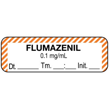 Anesthesia Label, Flumazenil 0.1 mg/mL  Date Time Initial, 1-1/2" x 1/2"