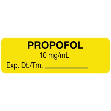 Anesthesia Label, Propofol 10 mg/mL, 1-1/2" x 1/2"