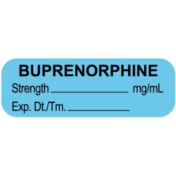 Anesthesia Label, Buprenorphine mg/mL, 1-1/2" x 1/2"