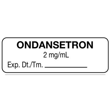 Anesthesia Label Ondansetron 2 mg/mL, 1-1/2" x 1/2"