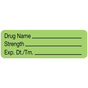 Anesthesia Label, Blank, 1-1/2" x 1/2"