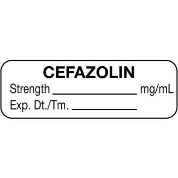 Anesthesia Label, Cefazolin mg/mL, 1-1/2" x 1/2"