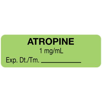 Anesthesia Label, Atropine mg/mL, 1-1/2" x 1/2"