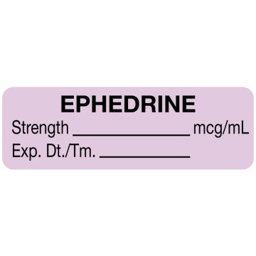 Anesthesia Label,Ephedrine mcg/mL, 1-1/2" x 1/2"
