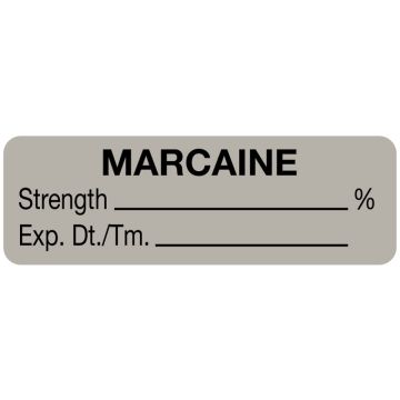 Anesthesia Label, Marcaine %, 1-1/2" x 1/2"