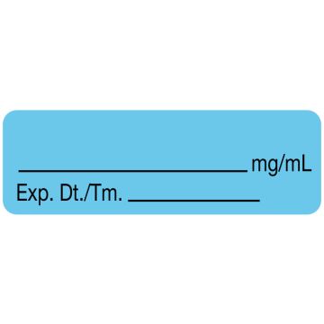 Anesthesia Label, Blank mg/mL, 1-1/2" x 1/2"