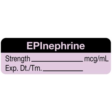 Anesthesia Label, EPInephrine mcg/mL, 1-1/2" x 1/2"