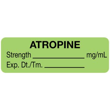 Anesthesia Label, Atropine mg/mL, 1-1/2" x 1/2"