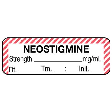 Anesthesia Label,  Neostigmine  mg/mL  DTI 1-1/2" x 1/2"