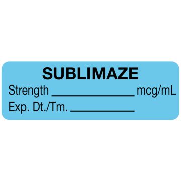 Anesthesia Label, Sublimaze mcg/mL, 1-1/2" x 1/2"