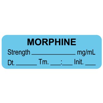 Anesthesia Label, Morphine mg/mL Date Time Initial, 1-1/2" x 1/2"