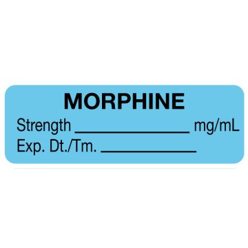 Anesthesia Label, Morphine mg/mL, 1-1/2" x 1/2"