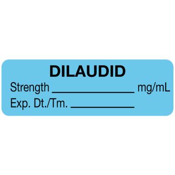 Anesthesia Label, Dilaudid mg/mL, 1-1/2" x 1/2"