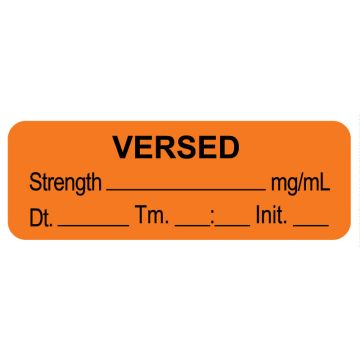 Anesthesia Label, Versed  mg/mL  DTI 1-1/2" x 1/2"