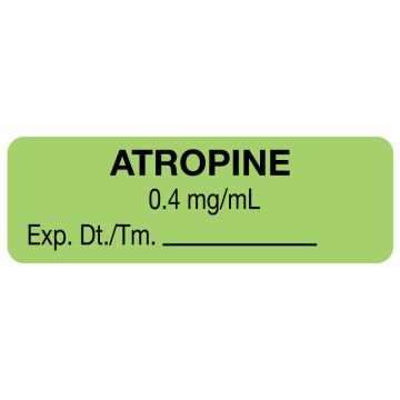 Anesthesia Label, Atropine .4Mg/mL, 1-1/2" x 1/2"