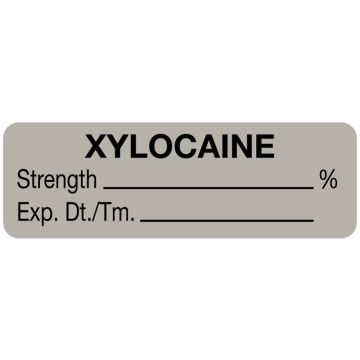 Anesthesia Label, Xylocaine %, 1-1/2" x 1/2"