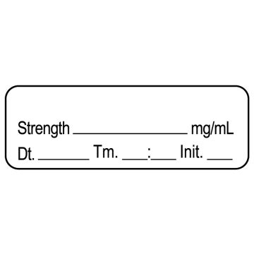 Anesthesia Label, Blank  DTI 1-1/2" x 1/2"