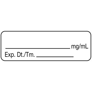 Anesthesia Label, No Drug Name, 1-1/2" x 1/2"