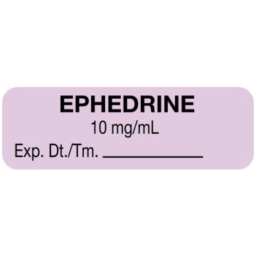 Anesthesia Label, Ephedrine 10 mg/mL , 1-1/2" x 1/2"
