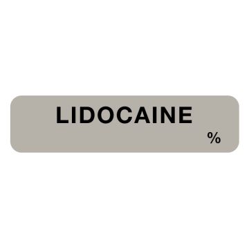 Anesthesia Label, Lidocaine %, 1-1/2" x 1/2"