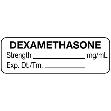 Anesthesia Label, Dexamethasone mg/mL, 1-1/2" x 1/2"