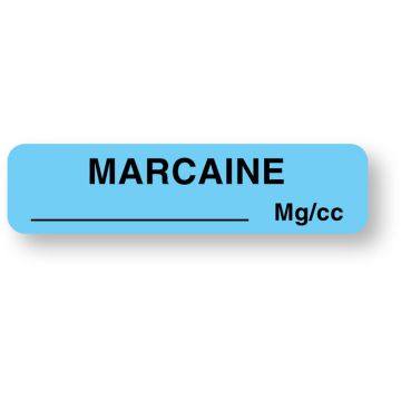 Anesthesia Label, Marcaine mg/cc, 1-1/4" x 5/16"