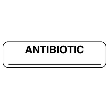 Anesthesia Label, Antibiotic, 1-1/4" x 5/16"