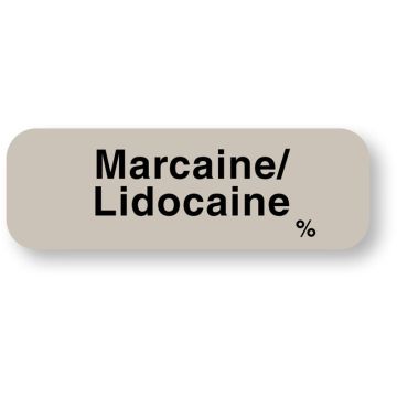 Anesthesia Label, Marcaine/Lidocaine, 1-1/2" x 1/2"