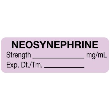 Anesthesia Label, Neosynephrine mg/mL, 1-1/2" x 1/2"