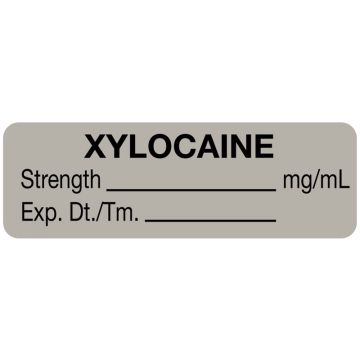 Anesthesia Label, Xylocaine mg/mL, 1-1/2" x 1/2"