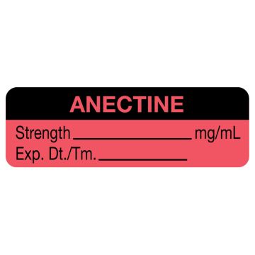 Anesthesia Label, Anectine mg/mL, 1-1/2" x 1/2"