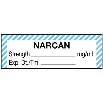 Anesthesia Label, Narcan mg/mL, 1-1/2" x 1/2"