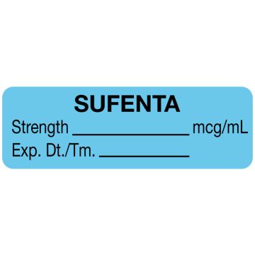 Anesthesia Label, Sufenta mcg/mL, 1-1/2" x 1/2"