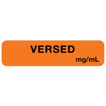 Anesthesia Label, Versed mg/mL, 1-1/4" x 5/16"