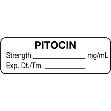 Anesthesia Label, Pitocin mg/mL, 1-1/2" x 1/2"