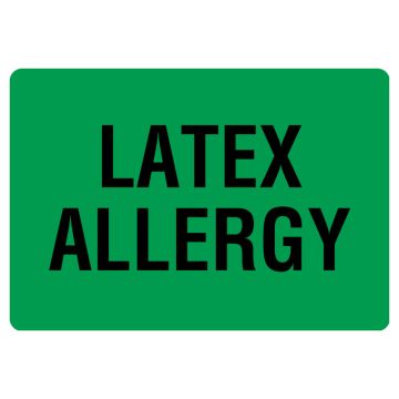 Latex Allergy Alert Label, 4" x 2-5/8"