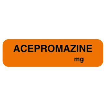 Anesthesia Label, Acepromazine mg, 1-1/4" x 5/16"