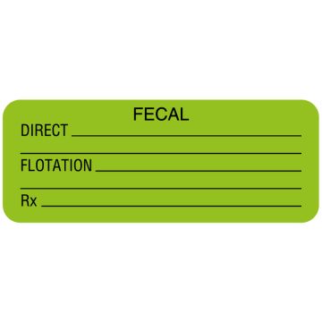 Fecal Label, 2-1/4" x 7/8"