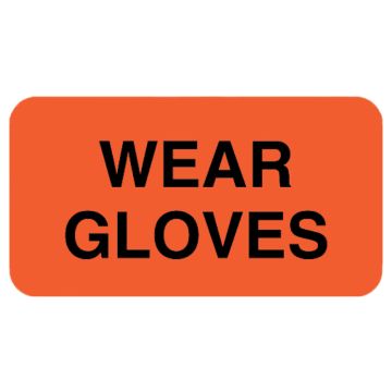 Wear Gloves Labels, 1-5/8" x 7/8"