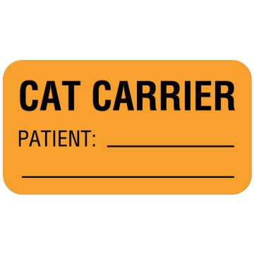 CAT CARRIER PATIENT:__, Communication Label, 1-5/8" x 7/8"