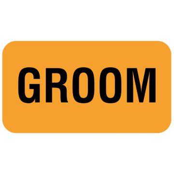 GROOM, Communication Label, 1-5/8" x 7/8"
