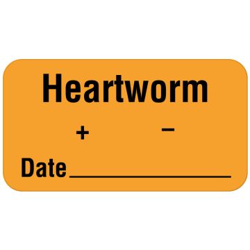 Heartworm Label, 1-5/8" x 7/8"