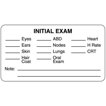 Examination Record Label, 3" x 1-5/8"