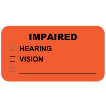 IMPAIRED, Communication Label, 1-5/8" x 7/8"