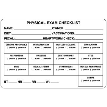 Examination Record Label, 4" x 2-5/8"