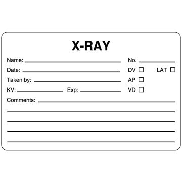 X-Ray Information Label, 4" x 2-5/8"
