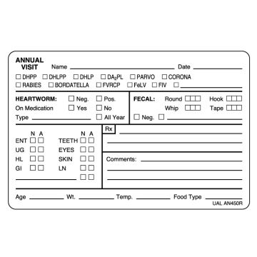 Annual Examination Record Label, 4" x 2-5/8"