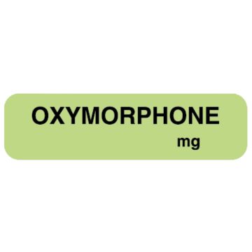 Anesthesia Label, Oxymorphone mg, 1-1/4" x 5/16"