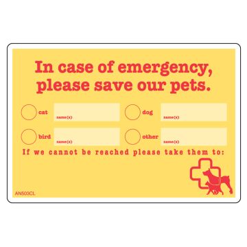 SAVE OUR PETS Label, 5-1/2" x 3-3/4"